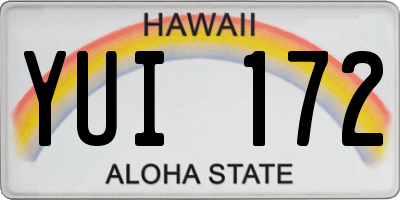 HI license plate YUI172