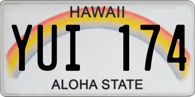 HI license plate YUI174