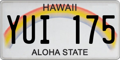 HI license plate YUI175