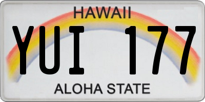 HI license plate YUI177