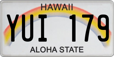 HI license plate YUI179