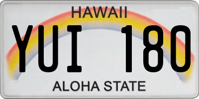 HI license plate YUI180