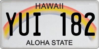 HI license plate YUI182