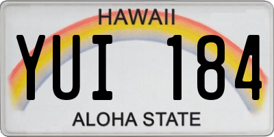 HI license plate YUI184