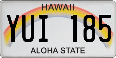 HI license plate YUI185