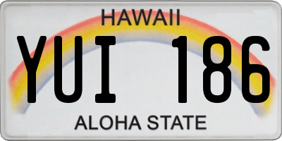 HI license plate YUI186