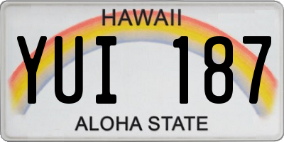 HI license plate YUI187