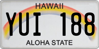 HI license plate YUI188