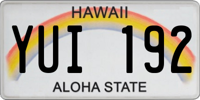 HI license plate YUI192