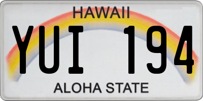 HI license plate YUI194