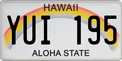 HI license plate YUI195