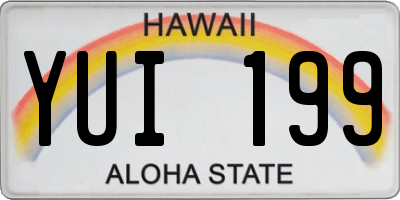 HI license plate YUI199