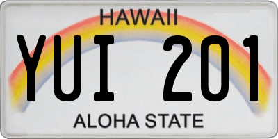HI license plate YUI201