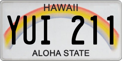 HI license plate YUI211