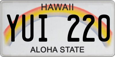 HI license plate YUI220