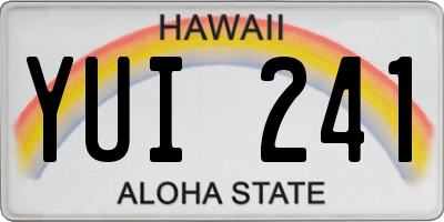 HI license plate YUI241