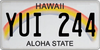 HI license plate YUI244