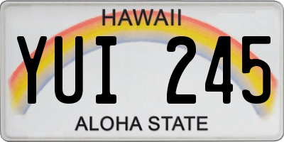 HI license plate YUI245