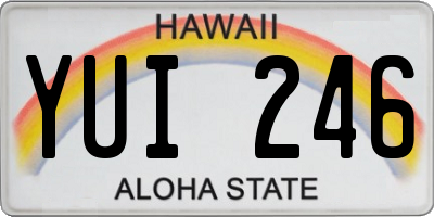 HI license plate YUI246