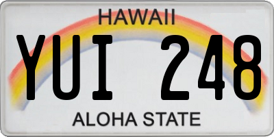 HI license plate YUI248