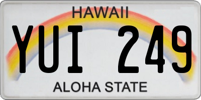 HI license plate YUI249