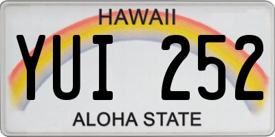 HI license plate YUI252