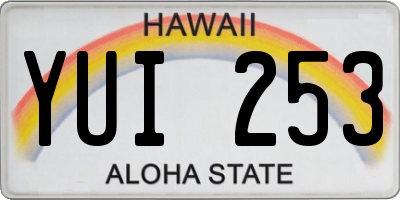 HI license plate YUI253