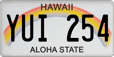 HI license plate YUI254