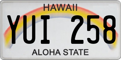 HI license plate YUI258