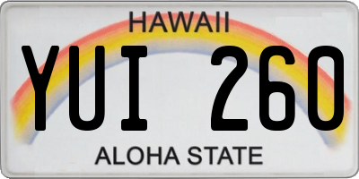 HI license plate YUI260