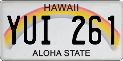 HI license plate YUI261