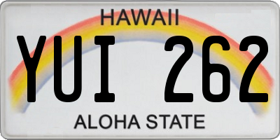 HI license plate YUI262