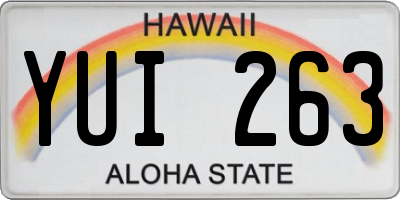 HI license plate YUI263