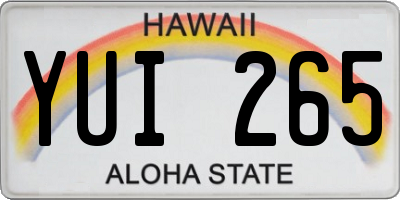 HI license plate YUI265