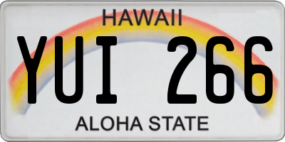 HI license plate YUI266
