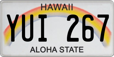 HI license plate YUI267