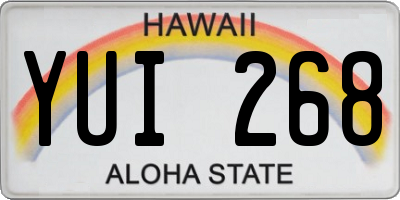 HI license plate YUI268