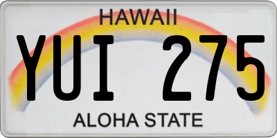 HI license plate YUI275