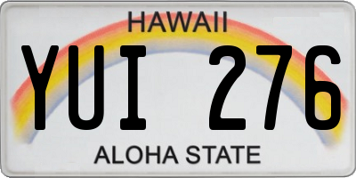 HI license plate YUI276