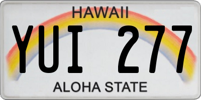 HI license plate YUI277