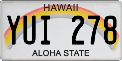 HI license plate YUI278