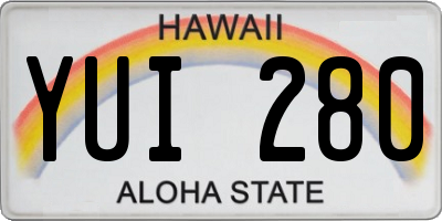 HI license plate YUI280