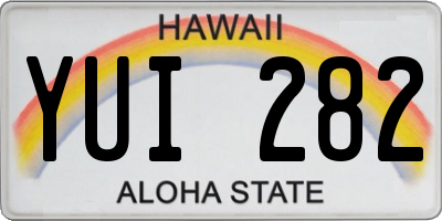 HI license plate YUI282