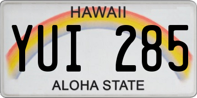 HI license plate YUI285