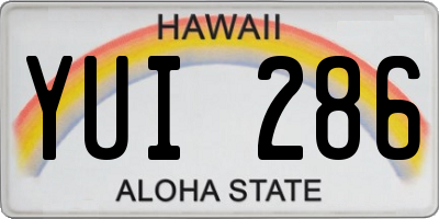 HI license plate YUI286