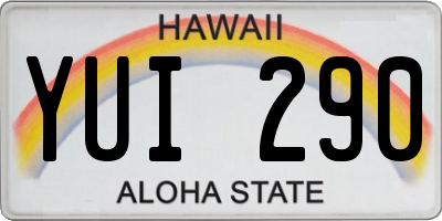 HI license plate YUI290