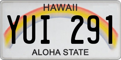 HI license plate YUI291