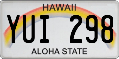 HI license plate YUI298