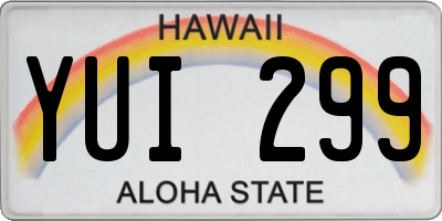 HI license plate YUI299