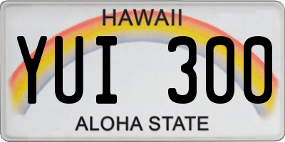 HI license plate YUI300